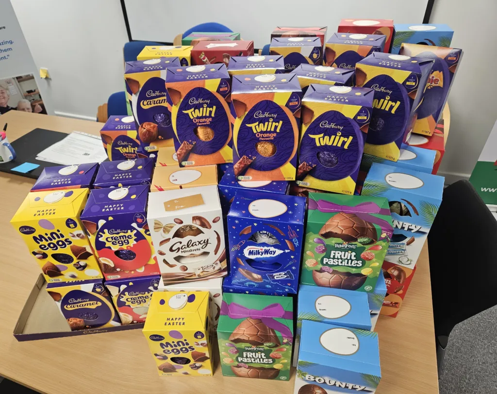 Photo of easter eggs for Clients of Broomfield Care