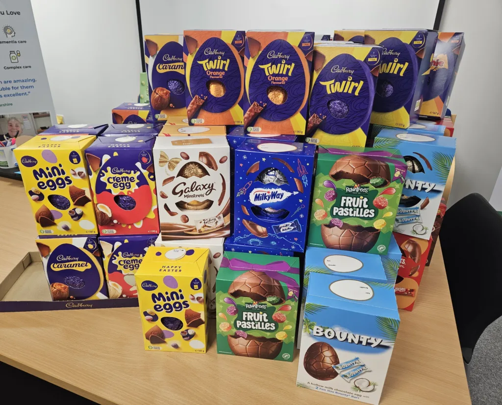 100 easter eggs at Broomfield care
